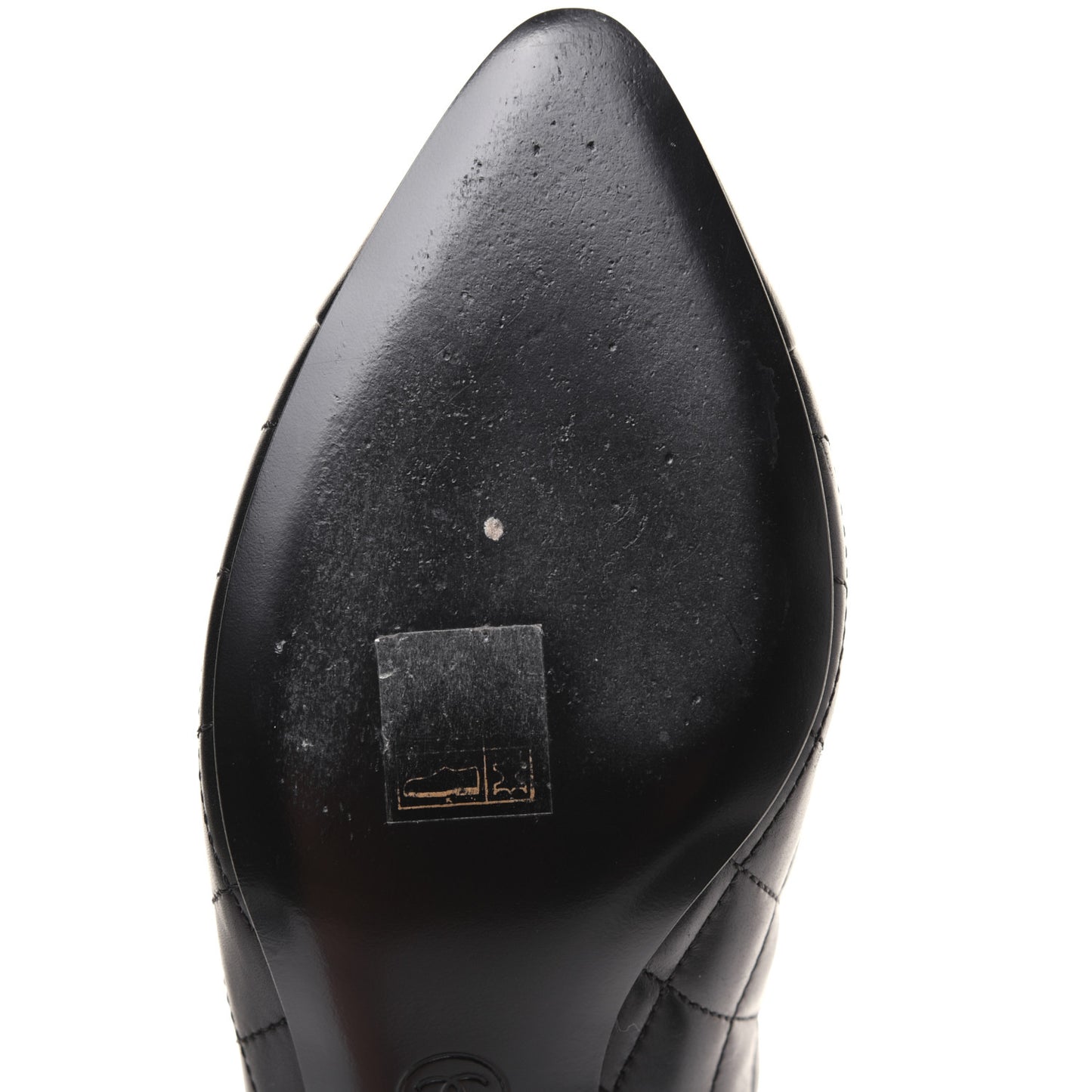 Calfskin Quilted Cap Toe Short Boots 39 Black