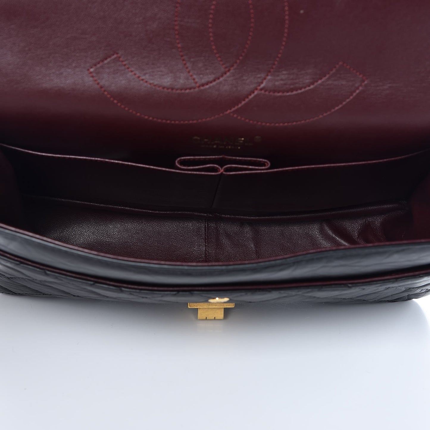 Aged Calfskin Quilted 2.55 Reissue 227 Flap Black