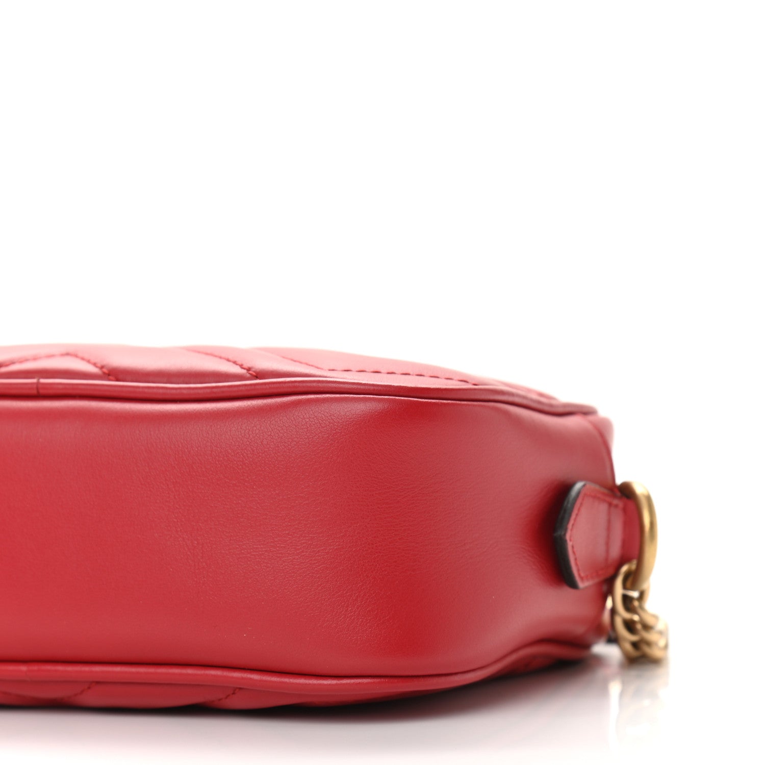 Gucci Calfskin Matelasse Mini GG Marmont Chain Shoulder Bag Hibiscus Red 11 of 11