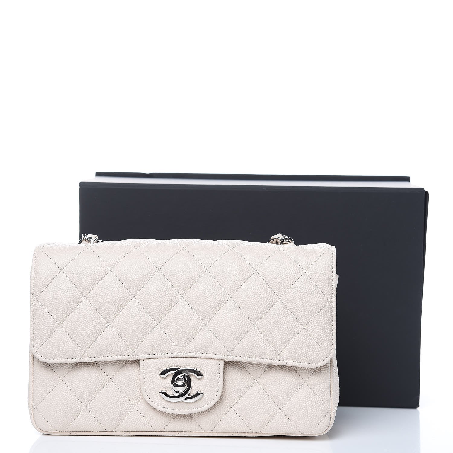 Chanel Caviar Quilted Mini Rectangular Flap Light Beige 10 of 10