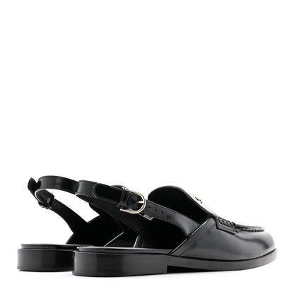 Chanel Shiny Calfskin Slingback Loafers 39 Black 5 of 10