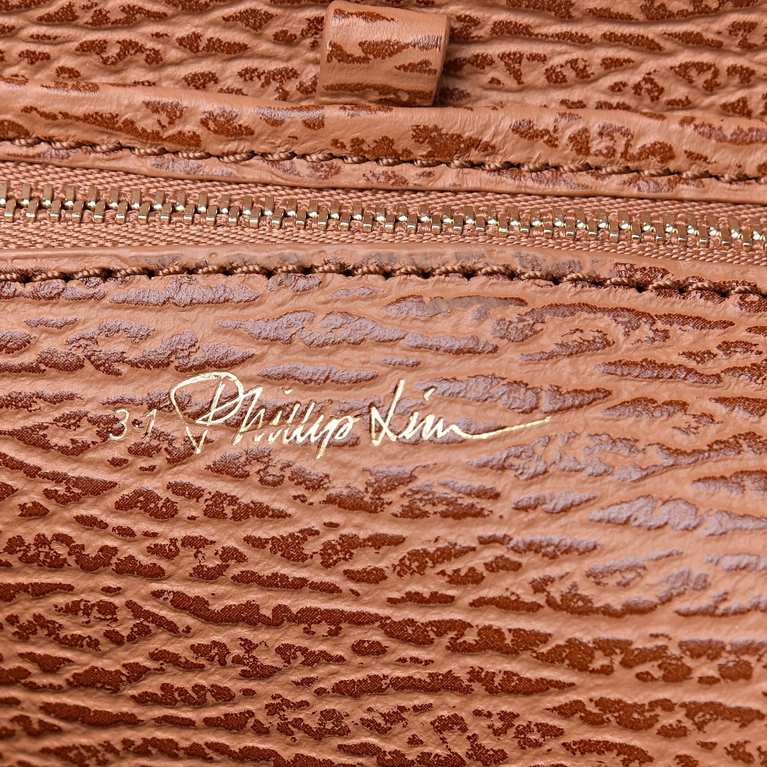 3.1 Phillip Lim 3.1 Shark Embossed Textured Calfskin Mini Pashli Satchel Caramel Cognac 6 of 9
