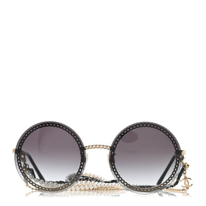 Chanel Round Chain Sunglasses 4245 Gold 2 of 8