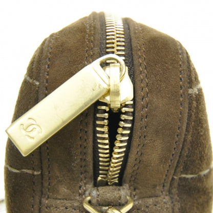 Chanel Suede Square Stitched Shoulder Bag Brown 11 of 12
