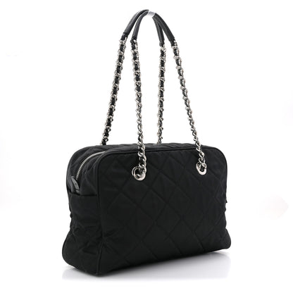 Prada Nylon Tessuto Impuntu Quilted Shoulder Bag Black 3 of 11