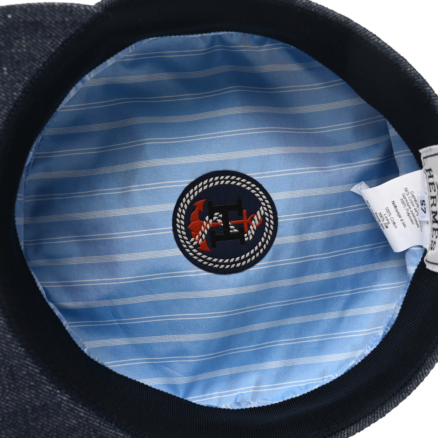 Hermes Denim Cabourg Cap 57 Indigo 7 of 9