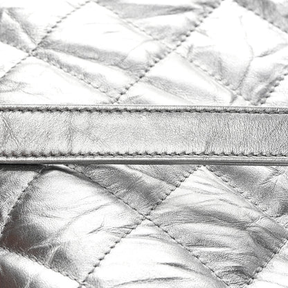 Chanel Metallic Crackled Calfskin Quilted Large Big Bang Hobo Silver 13 of 14