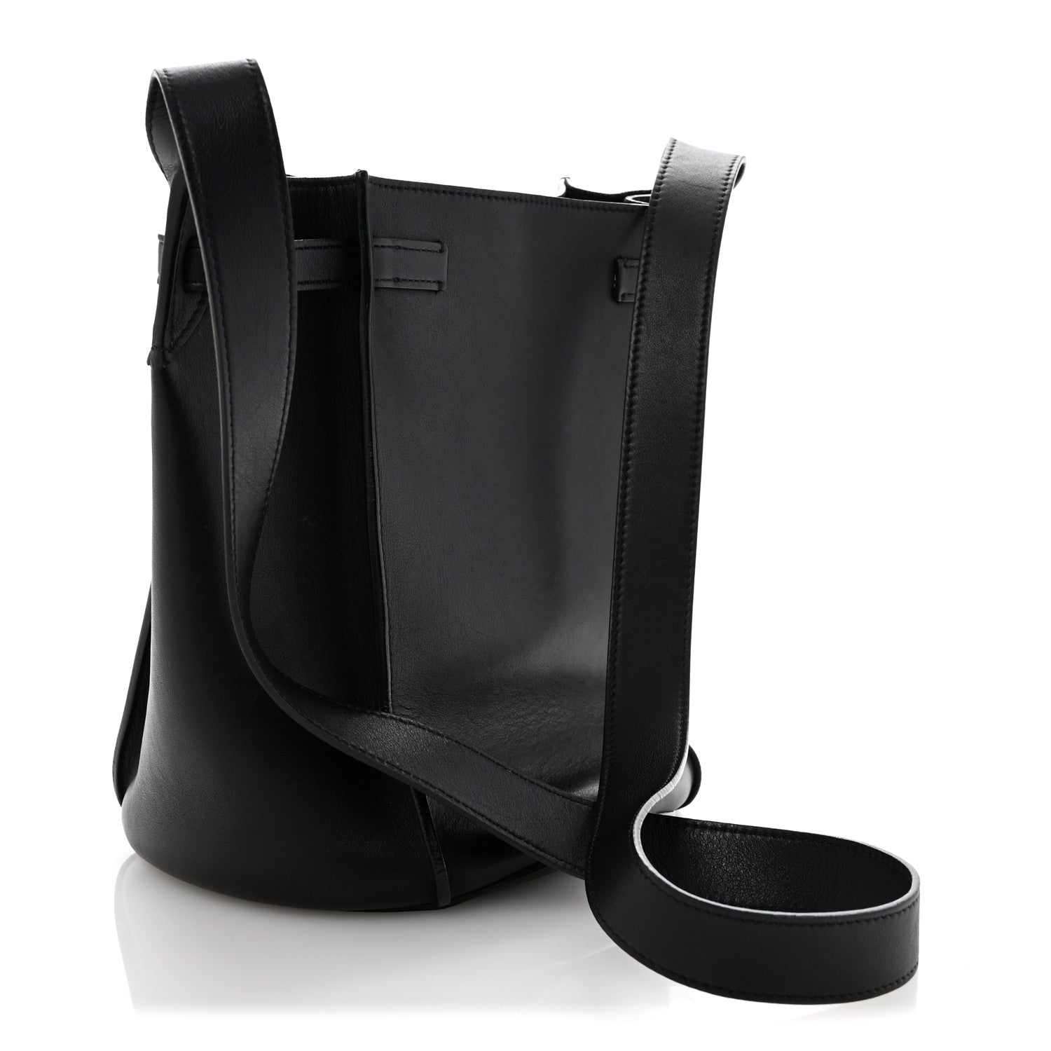 Celine Supple Grained Calfskin Long Strap Big Bag Bucket Black 3 of 14