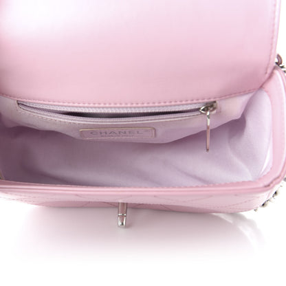 Chanel Calfskin Stitched Small Ring My Bag Flap Crossbody Pink 5 of 11