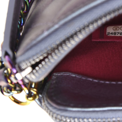 Chanel Iridescent Lambskin Calfskin Quilted Small Gabrielle Clutch With Chain Light Purple 11 of 13
