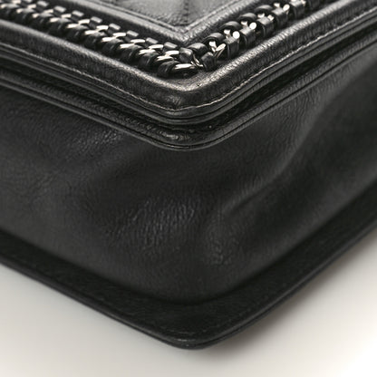 Chanel Goatskin Quilted New Medium Boy Handle Flap Black Black 9 of 12