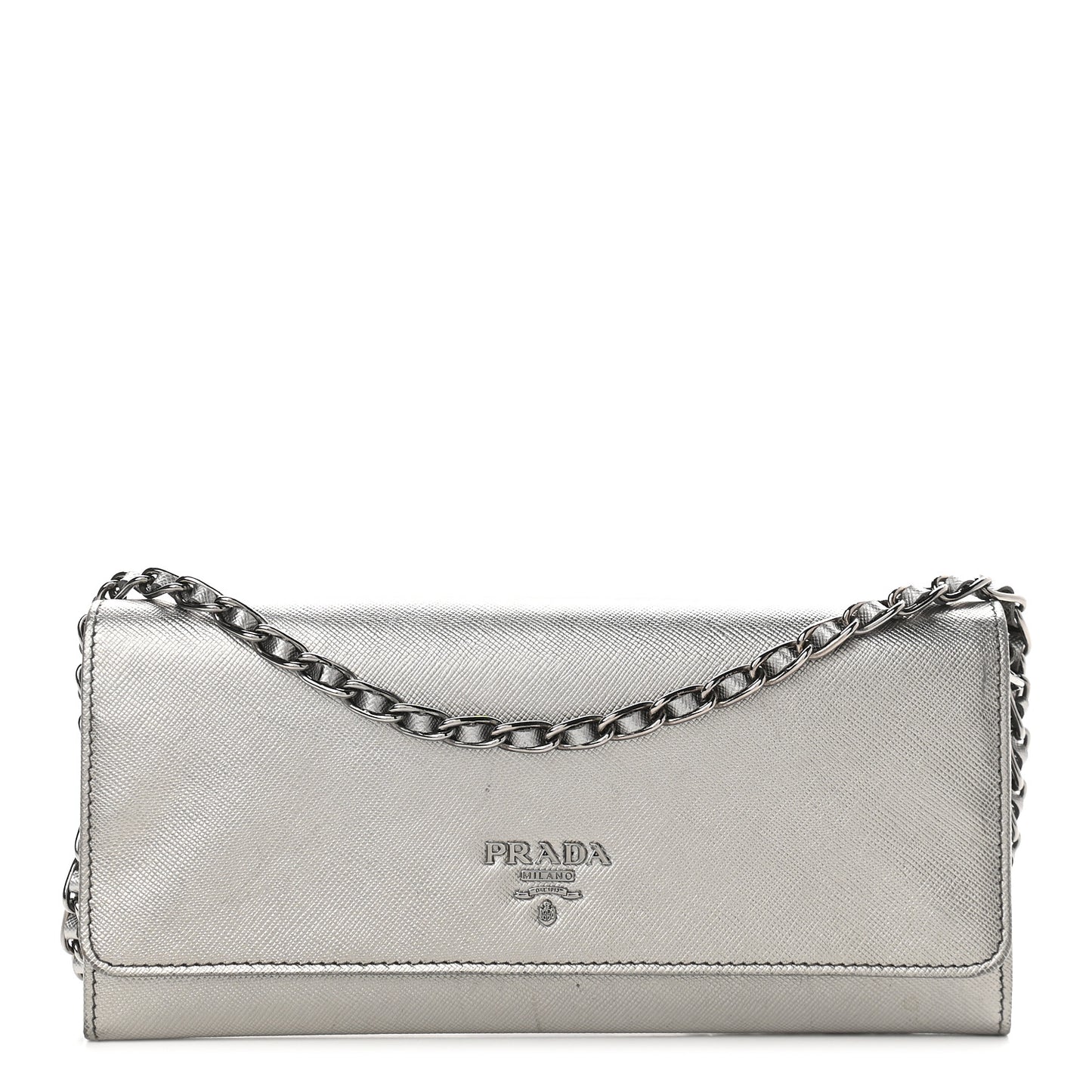 Saffiano Metal Oro Chain Wallet Cromo