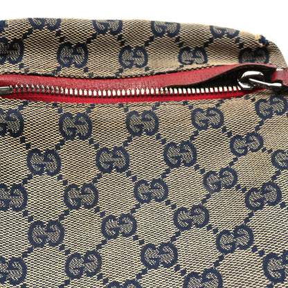 Gucci GG Monogram Web Double Pocket Belt Bag Navy Red 10 of 12