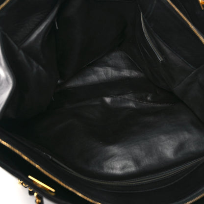 Chanel Canvas Calfskin XL Weekender Bag Black 5 of 13