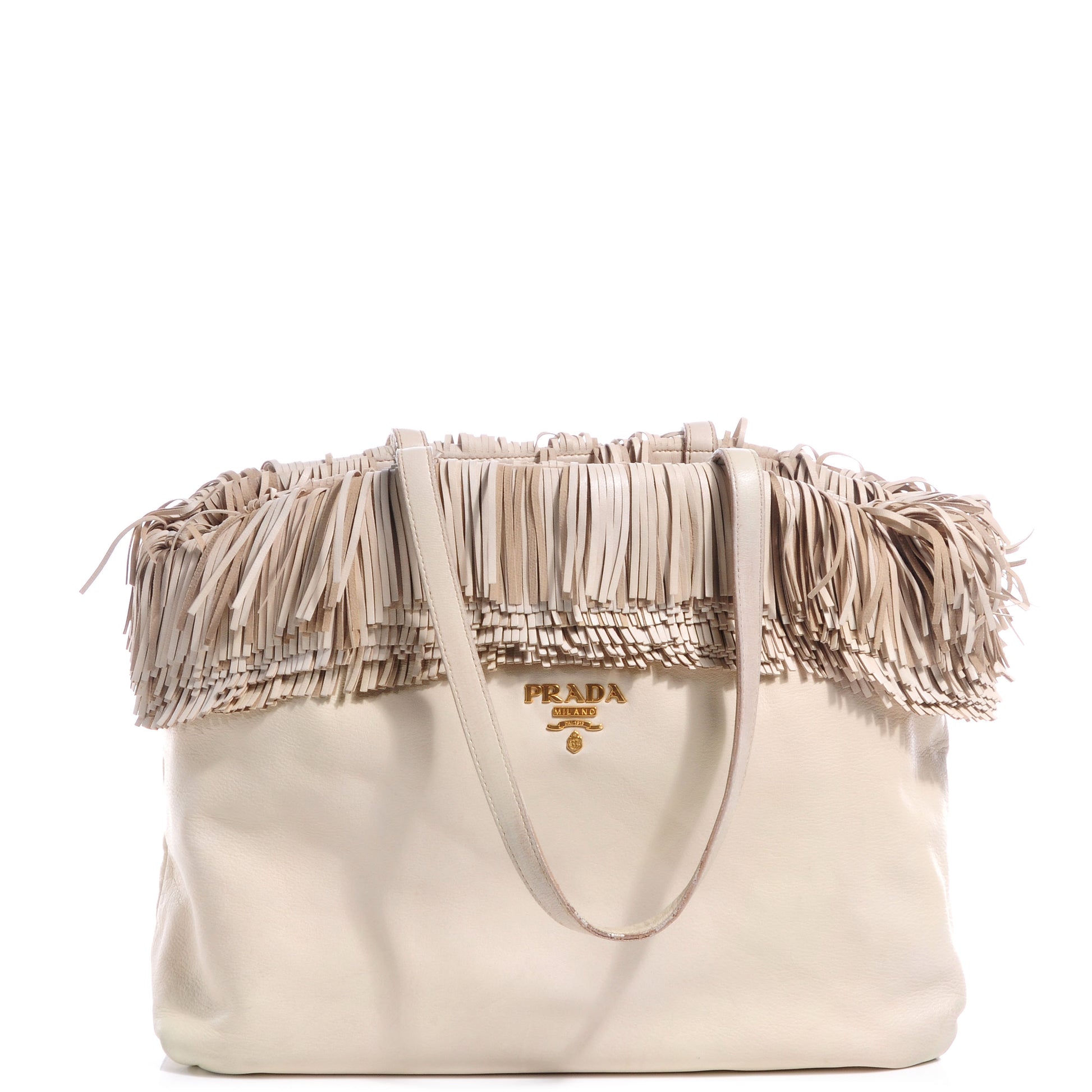 Prada Nappa Leather Frills Tote Cera 1 of 11