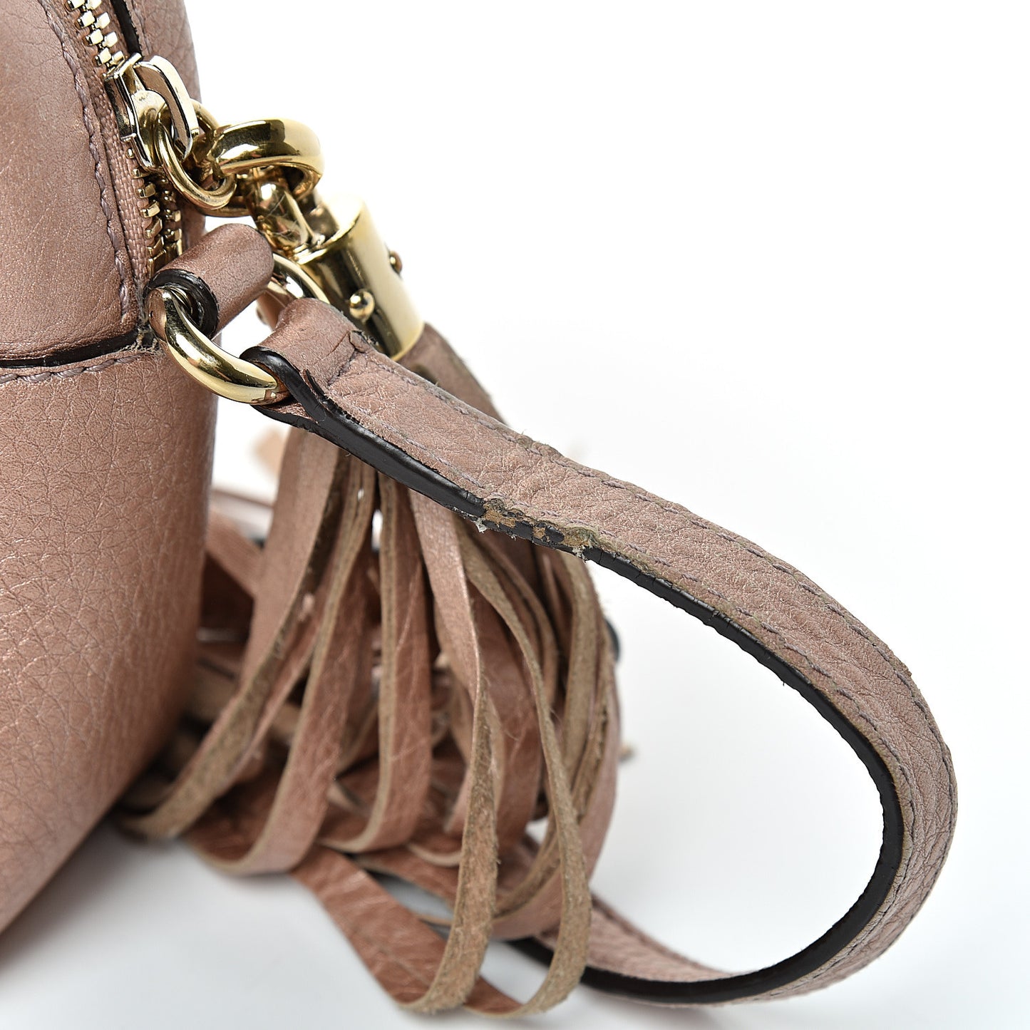 Metallic Pebbled Calfskin Small Soho Disco Bag Pink