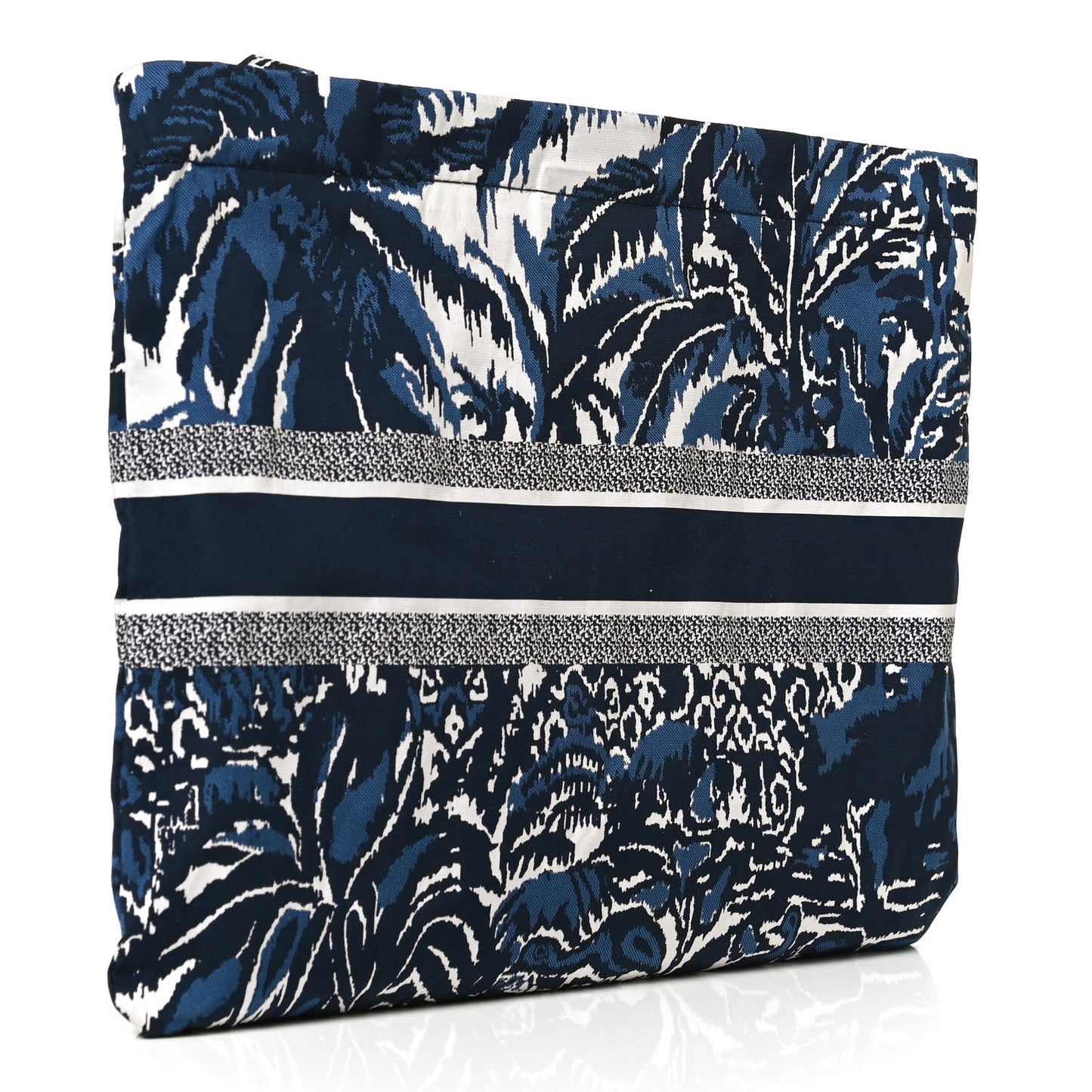 Embroidered Palm Tree Toile De Jouy Diortravel Zipped Pouch Blue