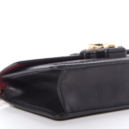 Dolce & Gabbana Calfskin Lace Embroidered Lucia Mini Clutch Shoulder Bag Black 6 of 8