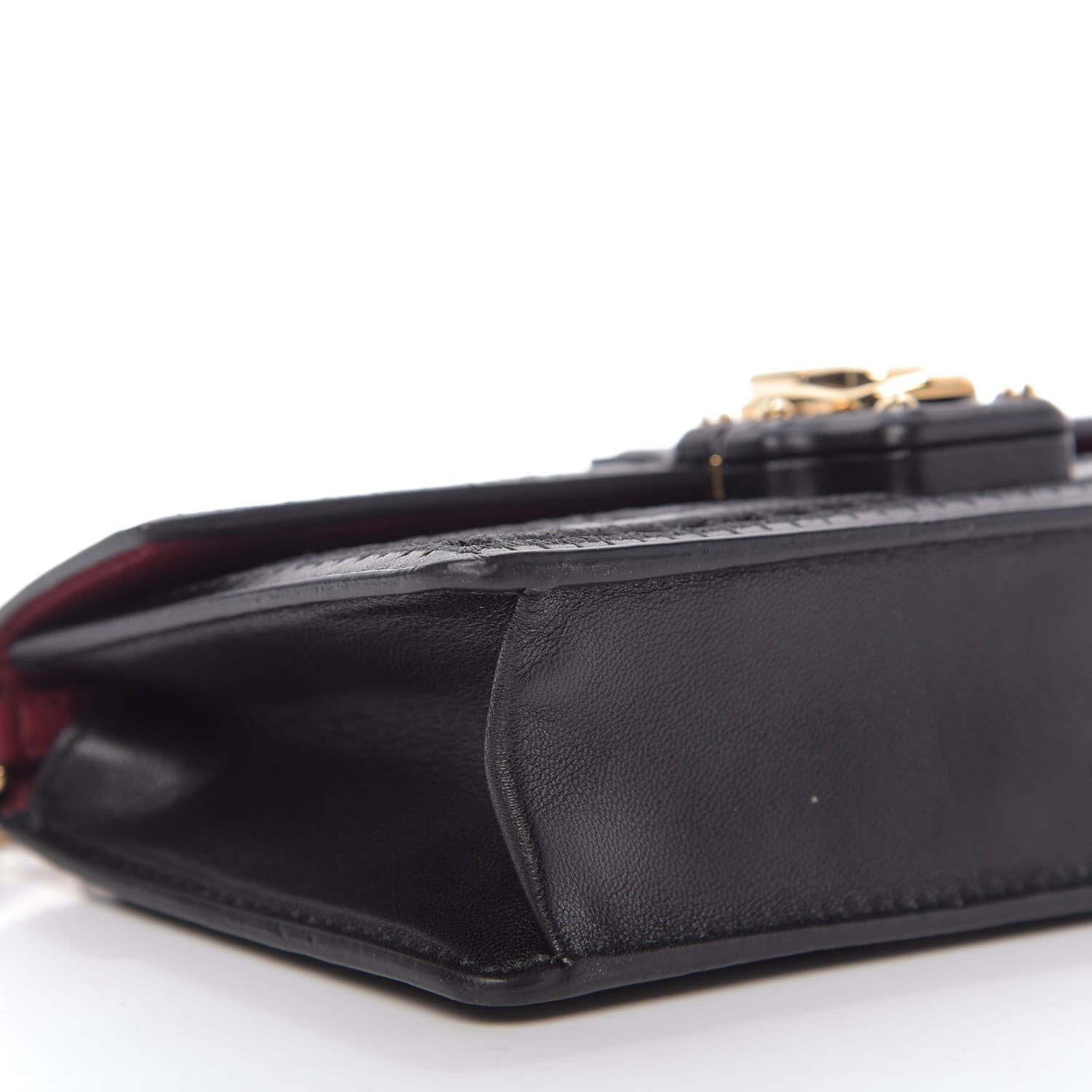 Dolce & Gabbana Calfskin Lace Embroidered Lucia Mini Clutch Shoulder Bag Black 6 of 8