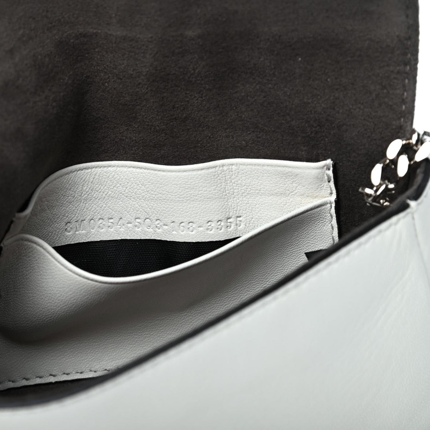 Calfskin Fox Mink Fur Monster Micro Baguette White