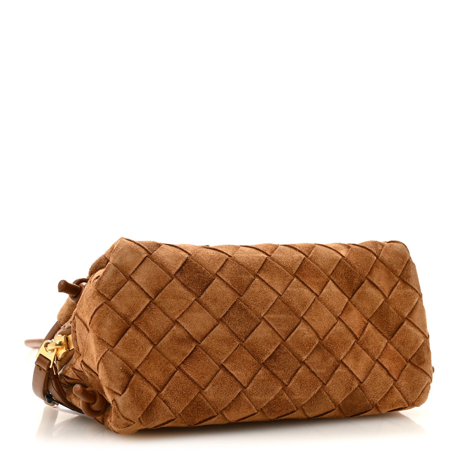 Bottega Veneta Suede Intrecciato Concert Pouch Amber 4 of 10
