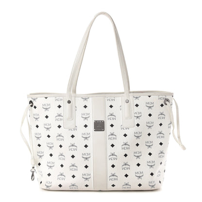 MCM Visetos Medium Liz Reversible Shopper Tote White 3 of 17