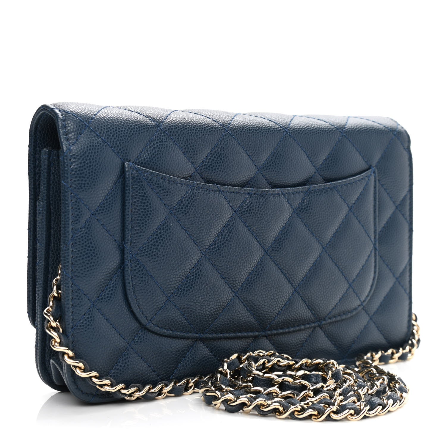 Chanel Caviar Quilted Wallet On Chain WOC Blue 2 of 11