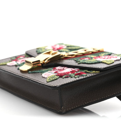 Gucci Calfskin Embroidered Sylvie Belt Bag 75 30 Brown 10 of 10