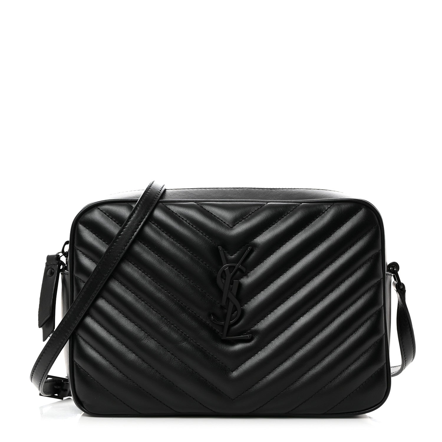 Saint Laurent Calfskin Matelasse Monogram Monochrome Lou Camera Bag Black 1 of 10