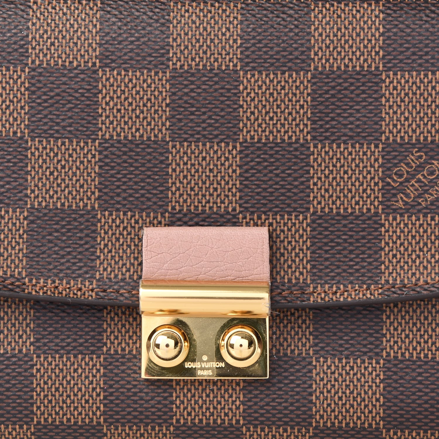 Louis Vuitton Damier Ebene Croisette Chain Wallet Rose Ballerine 8 of 8