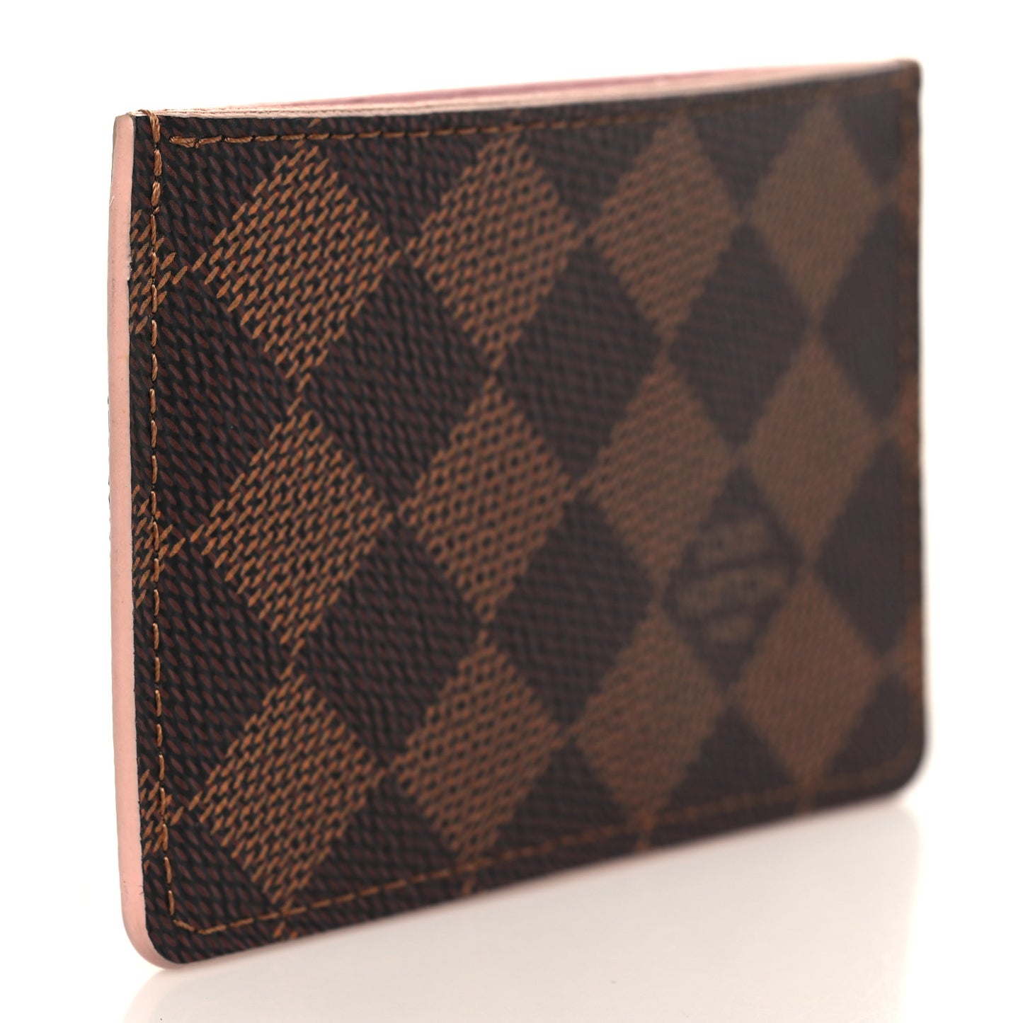 Damier Ebene Caissa Card Holder Rose Ballerine