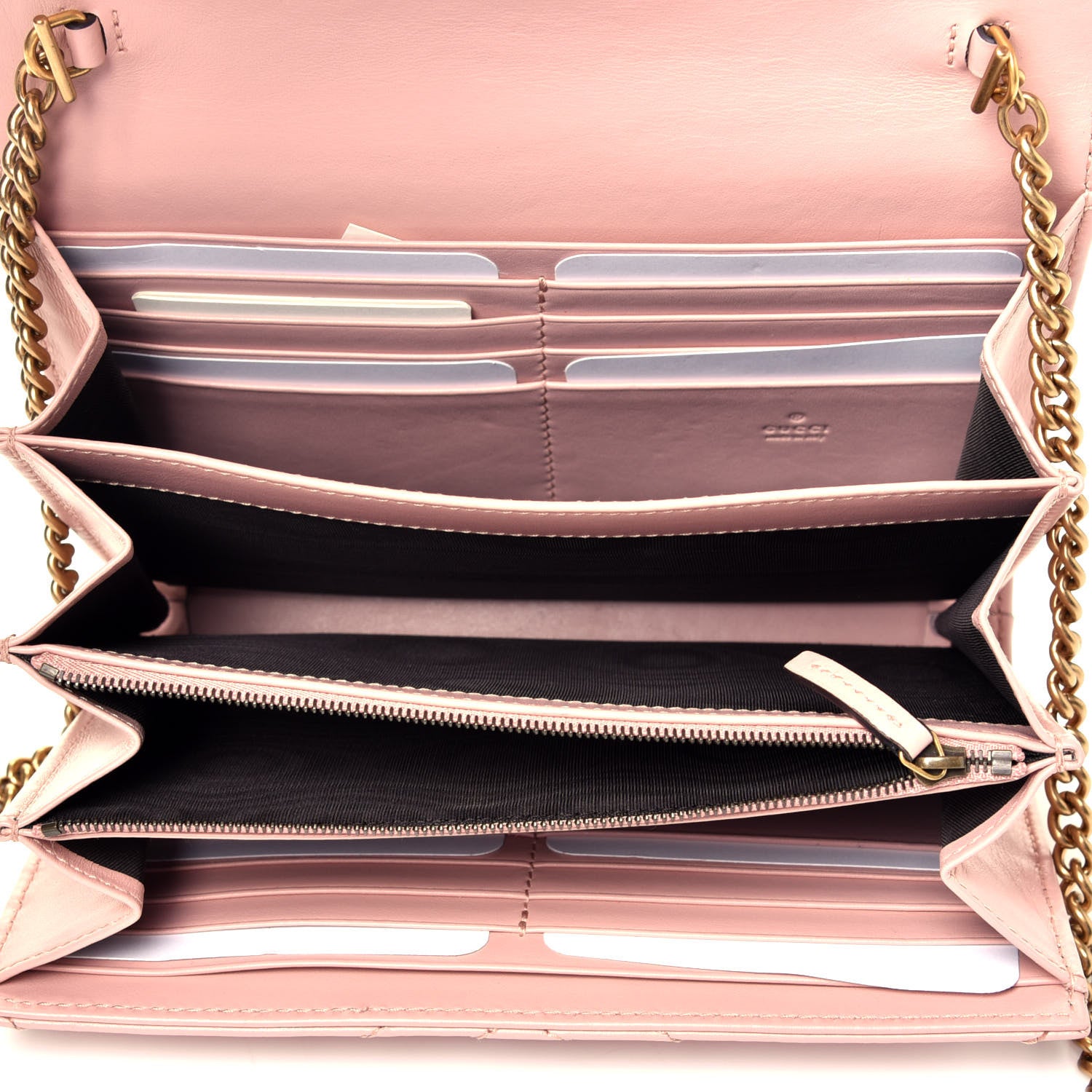 Gucci Calfskin Matelasse GG Marmont Chain Wallet Perfect Pink 9 of 18