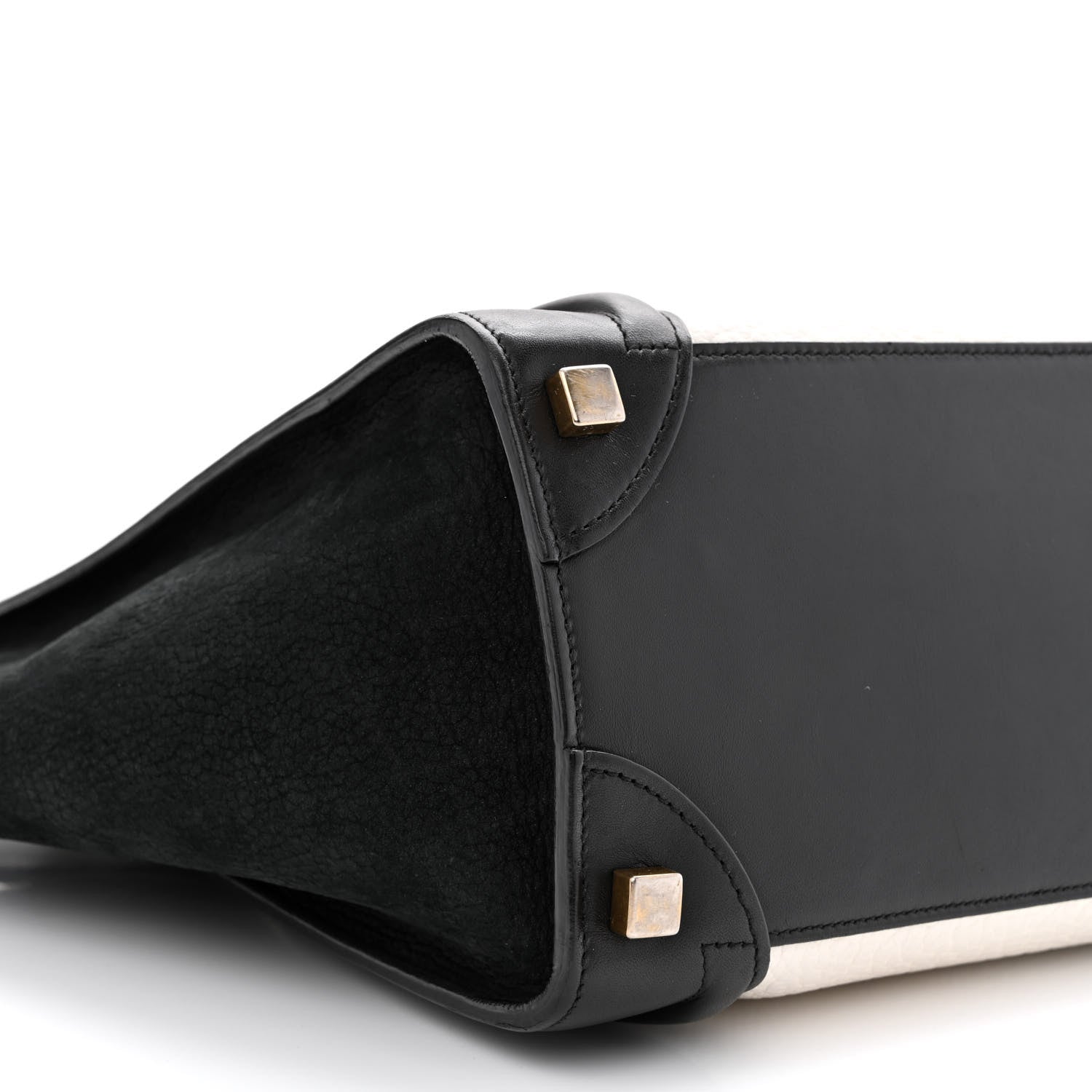 Celine Bullhide Calfskin Micro Bi-Color Luggage Black White 9 of 10