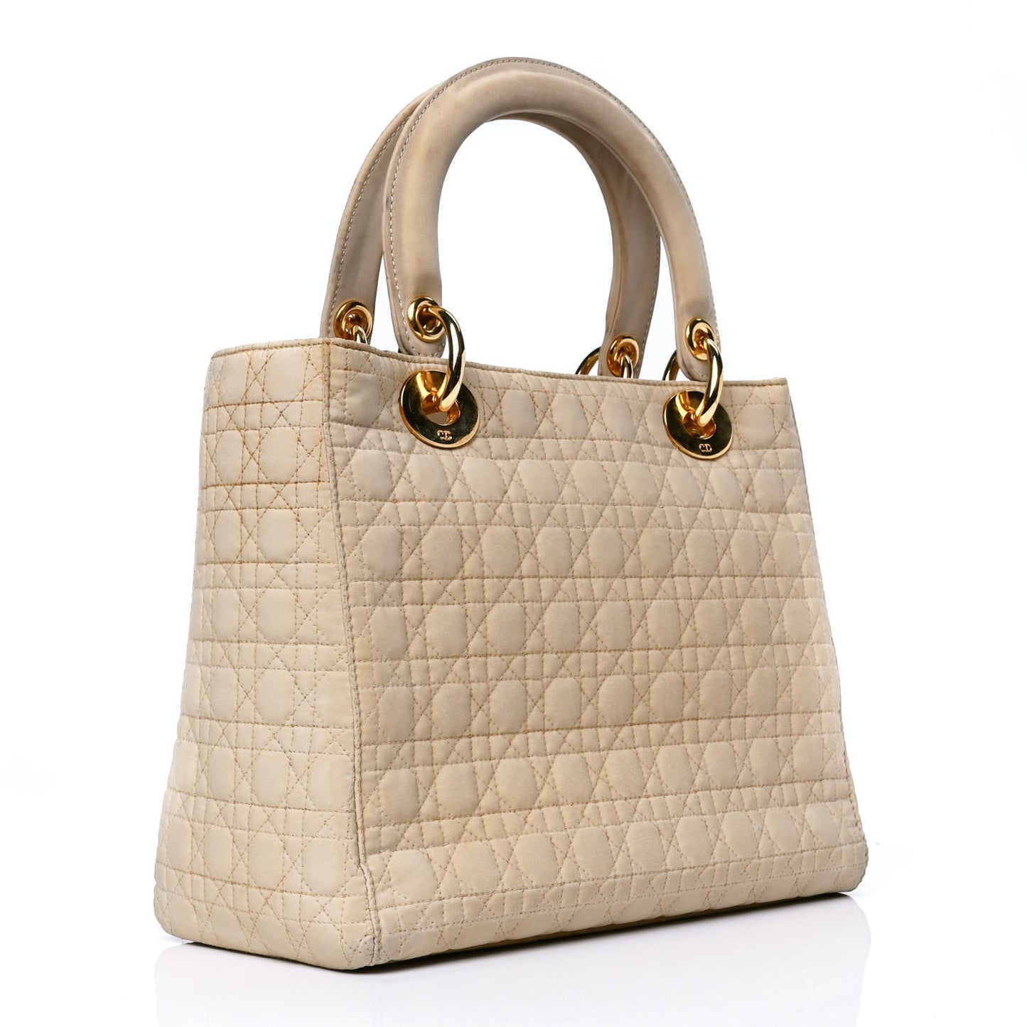 Nylon Cannage Medium Lady Dior Beige