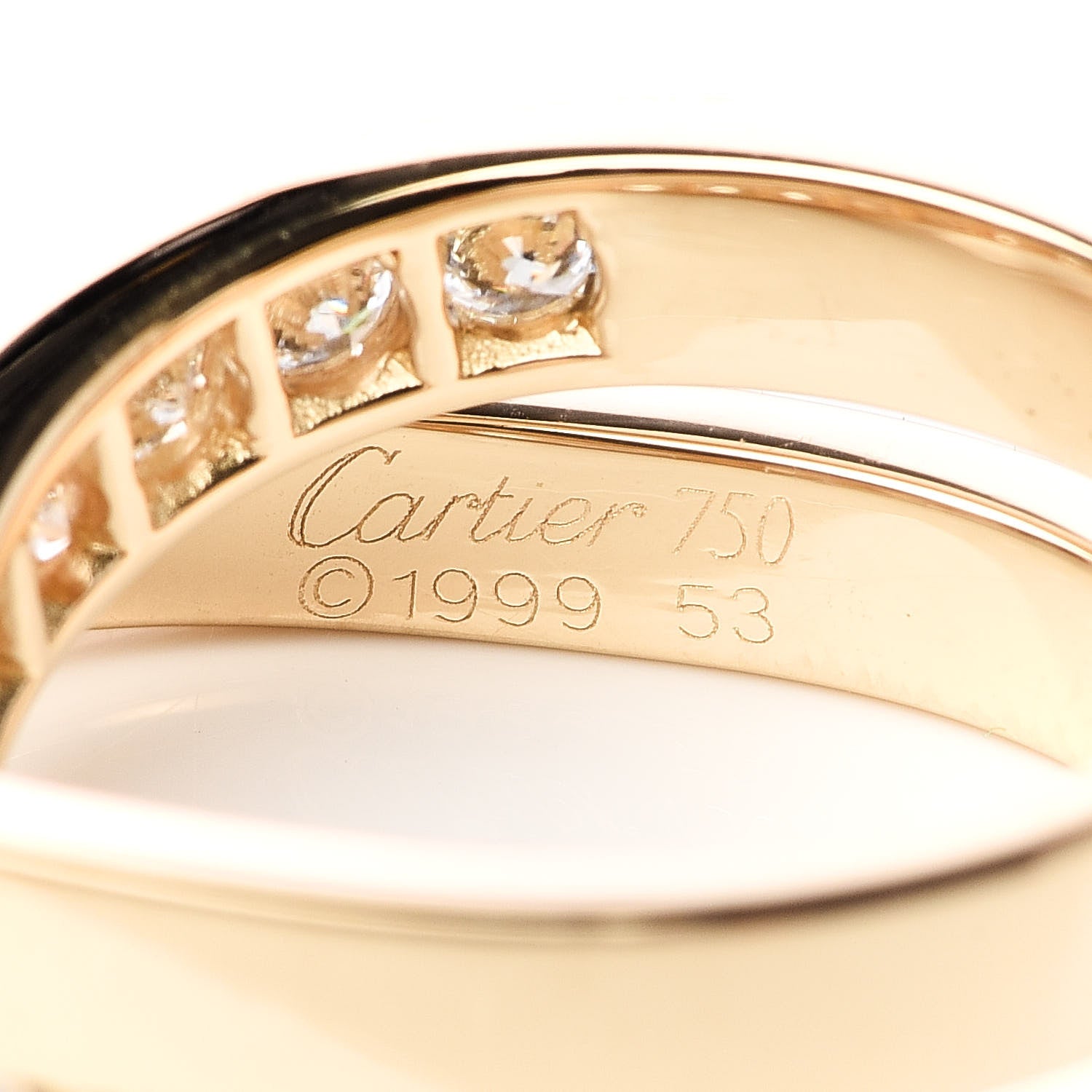 Cartier 18K Yellow Gold Diamond Paris Nouvelle Vague Ring 53 6.25 4 of 4