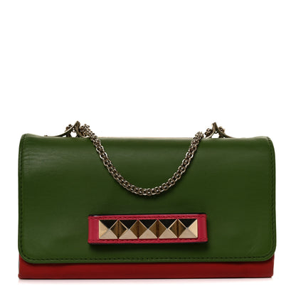 Valentino Garavani Calfskin Va Va Voom Shoulder Bag Deep Rose Green Grey Scarlet 1 of 8