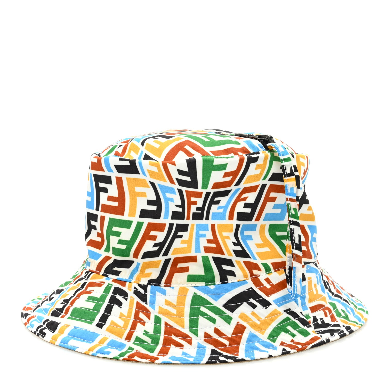 Fendi Nylon FF Vertigo Reversible Bucket Hat Multicolor 3 of 14