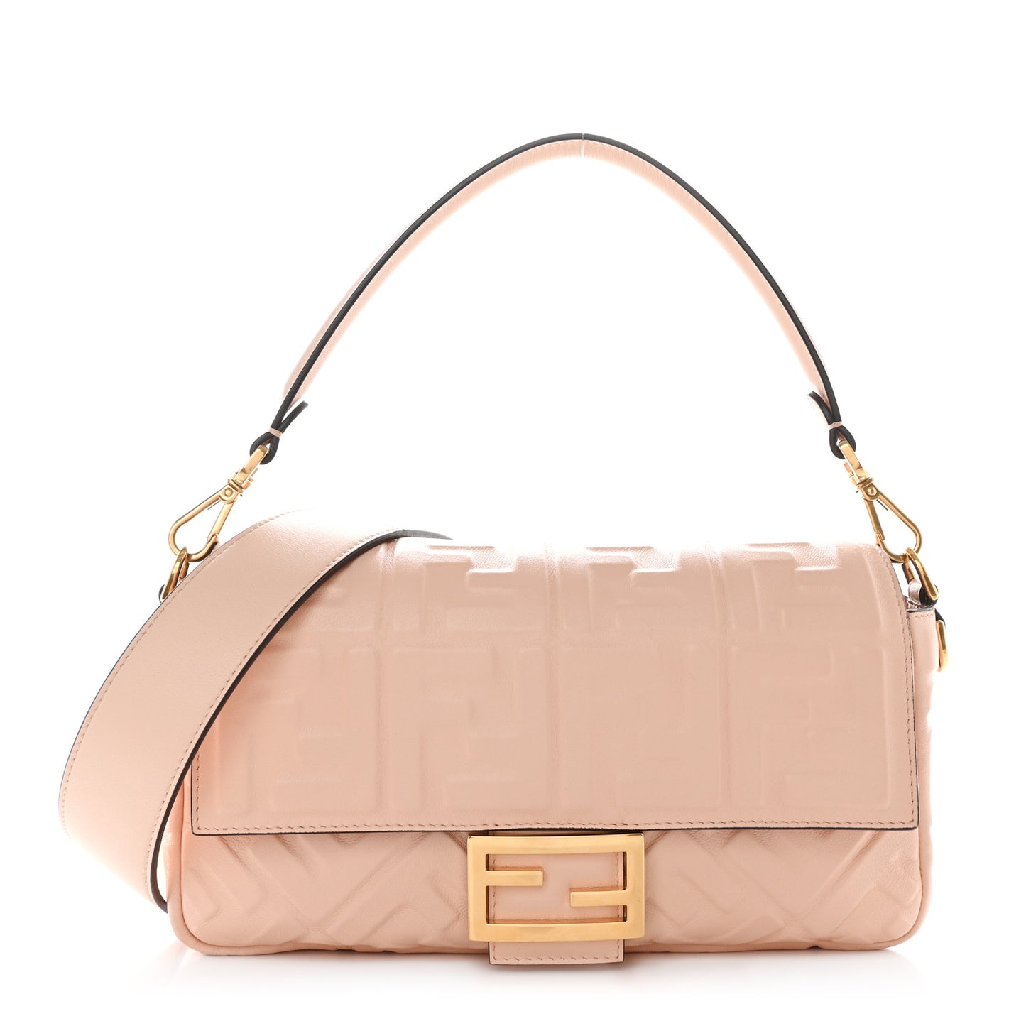 Nappa FF 1974 Embossed Baguette Baby Pink