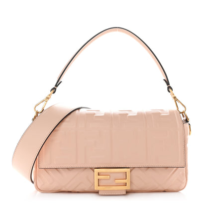 Fendi Nappa FF 1974 Embossed Baguette Baby Pink 1 of 10