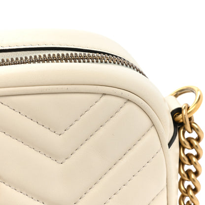 Gucci Calfskin Matelasse Small GG Marmont Chain Shoulder Bag White 18 of 19