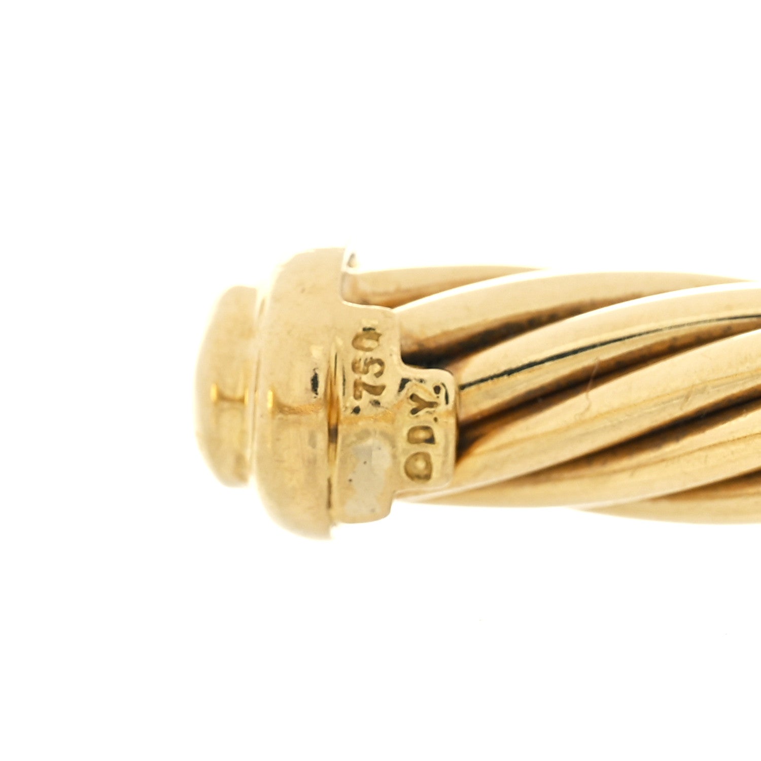 David Yurman 18K Yellow Gold Diamond 7mm Cable Classics Single Station Bracelet 3 of 3