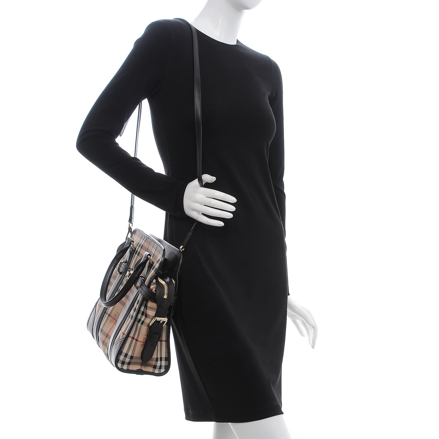 Burberry Haymarket Check Minford Portrait Tote Chocolate 2 of 8
