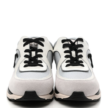 Chanel Mesh Suede Calfskin Womens CC Sneakers 40.5 White Silver Light Grey 2 of 8