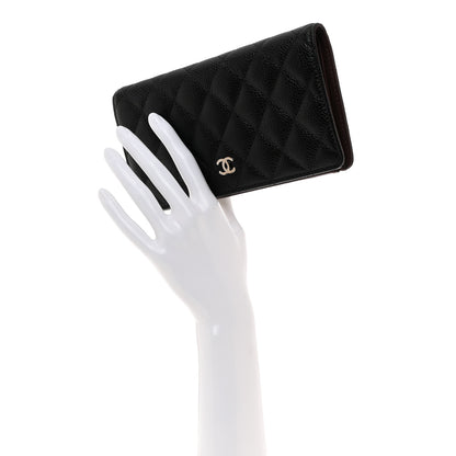 Chanel Caviar Quilted Yen Wallet Black 2 of 8