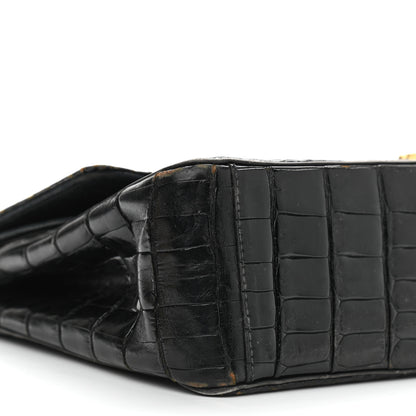 Chanel Shiny Crocodile Medium Double Flap Black 8 of 17