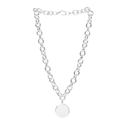 Tiffany Sterling Silver Round Tag Necklace 3 of 4