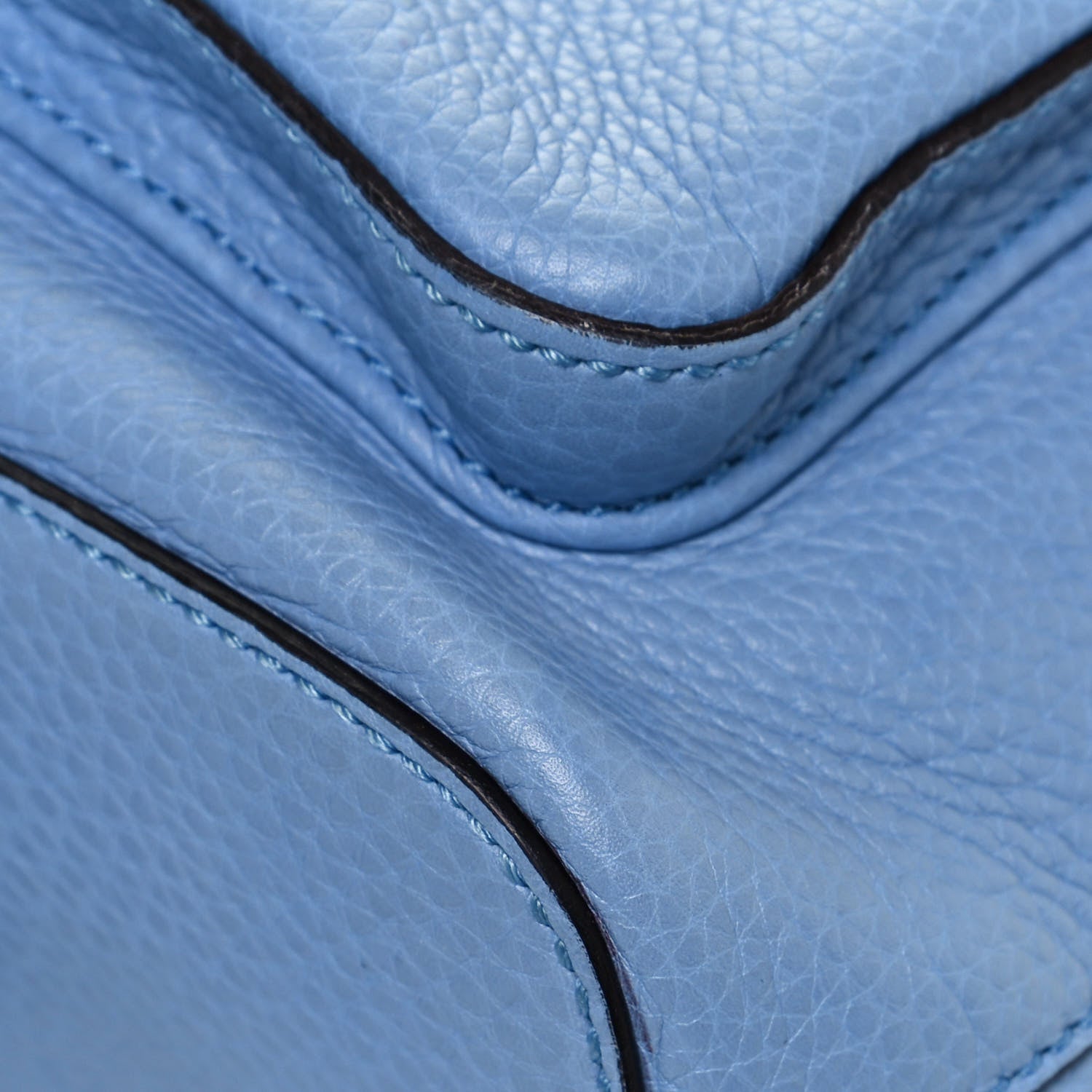 Gucci Cellarius Calfskin Medium Bamboo Backpack Mineral Blue 9 of 12