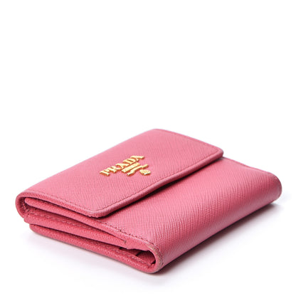 Prada Saffiano Metal Card Holder Peonia 3 of 8