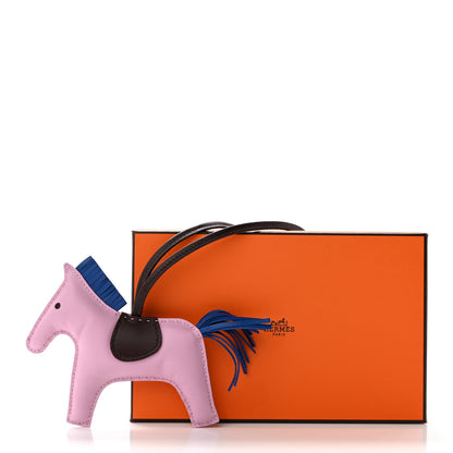 Hermes Milo Lambskin Grigri Rodeo Horse Bag Charm MM Mauve Sylvestre Bleu France Rouge Sellier 5 of 5