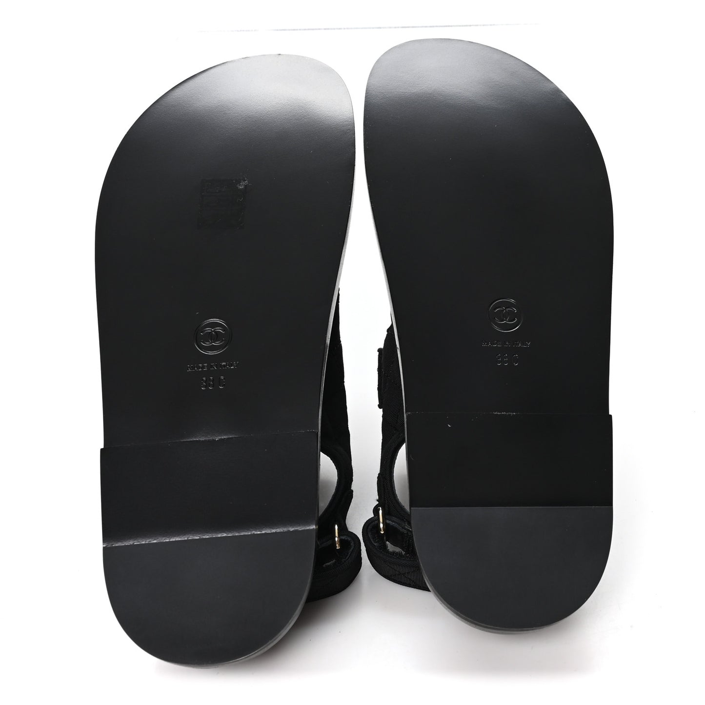 Grosgrain Quilted Bow Dad Sandals 38 Black